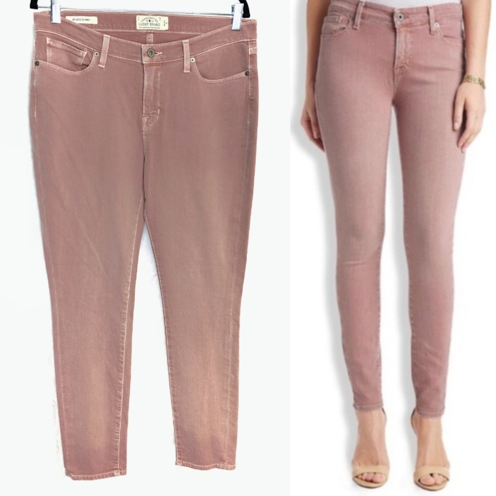 Lucky Brand Brooke Blush Pink Skinny Jeans Sz 14